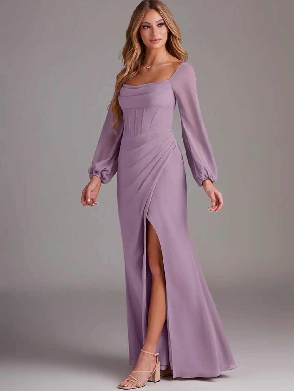 Azazie Charissa in Wisteria - Picture 3 of 4